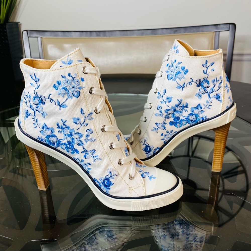 Ralph Lauren Collection Purple Label Raelyn Floral Trainer Pump Women’s Size 8.5 - Picture 7 of 10